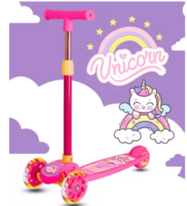 Adjustable Scooter with LED Lights, Foldable Design